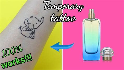 how to make a fake tattoo perfume|temporary tattoo hack with perfume.